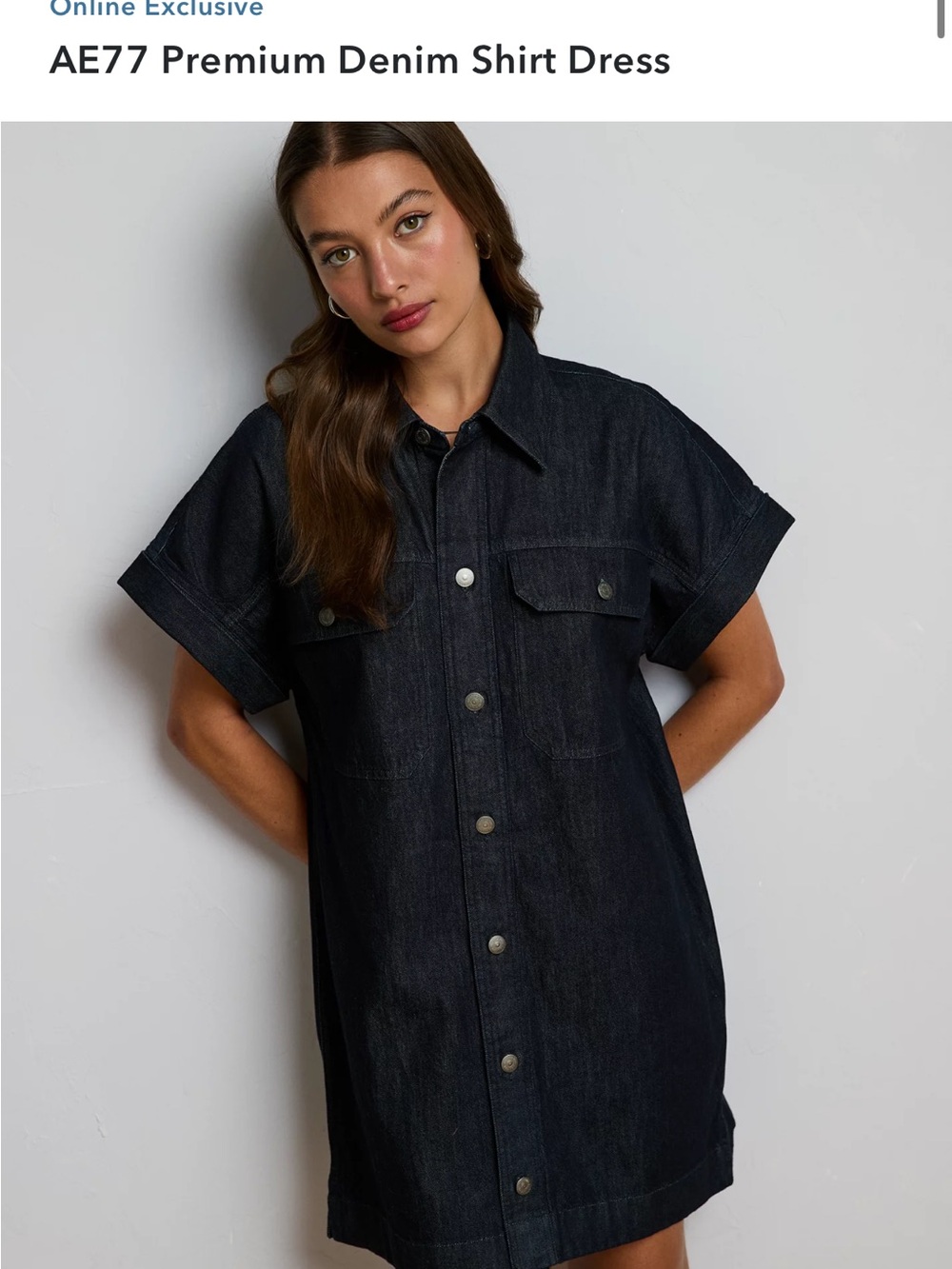 AE77 Organic Cotton Dark Indigo Denim Mini Dress